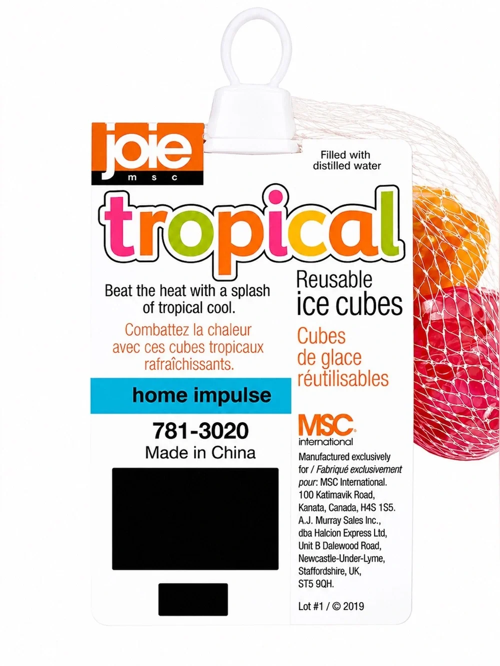 Joie Tropical Reusable Ice Cubes 20pc Flamingo & Pineapple NEW